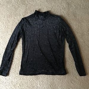Black Long Sleeve High Neck Shirt